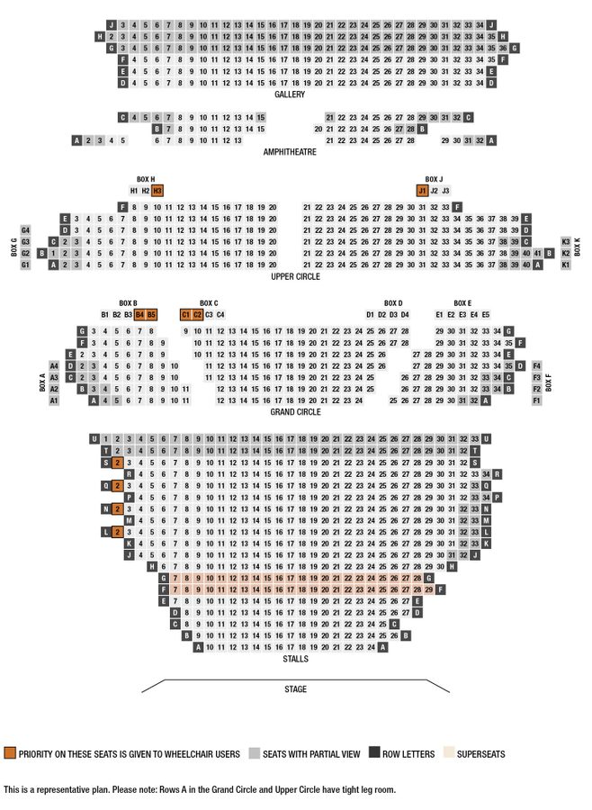 The seating plan for Newcastle Theatre Royal