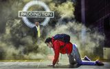 A bot crawls on the floor at Paddington station