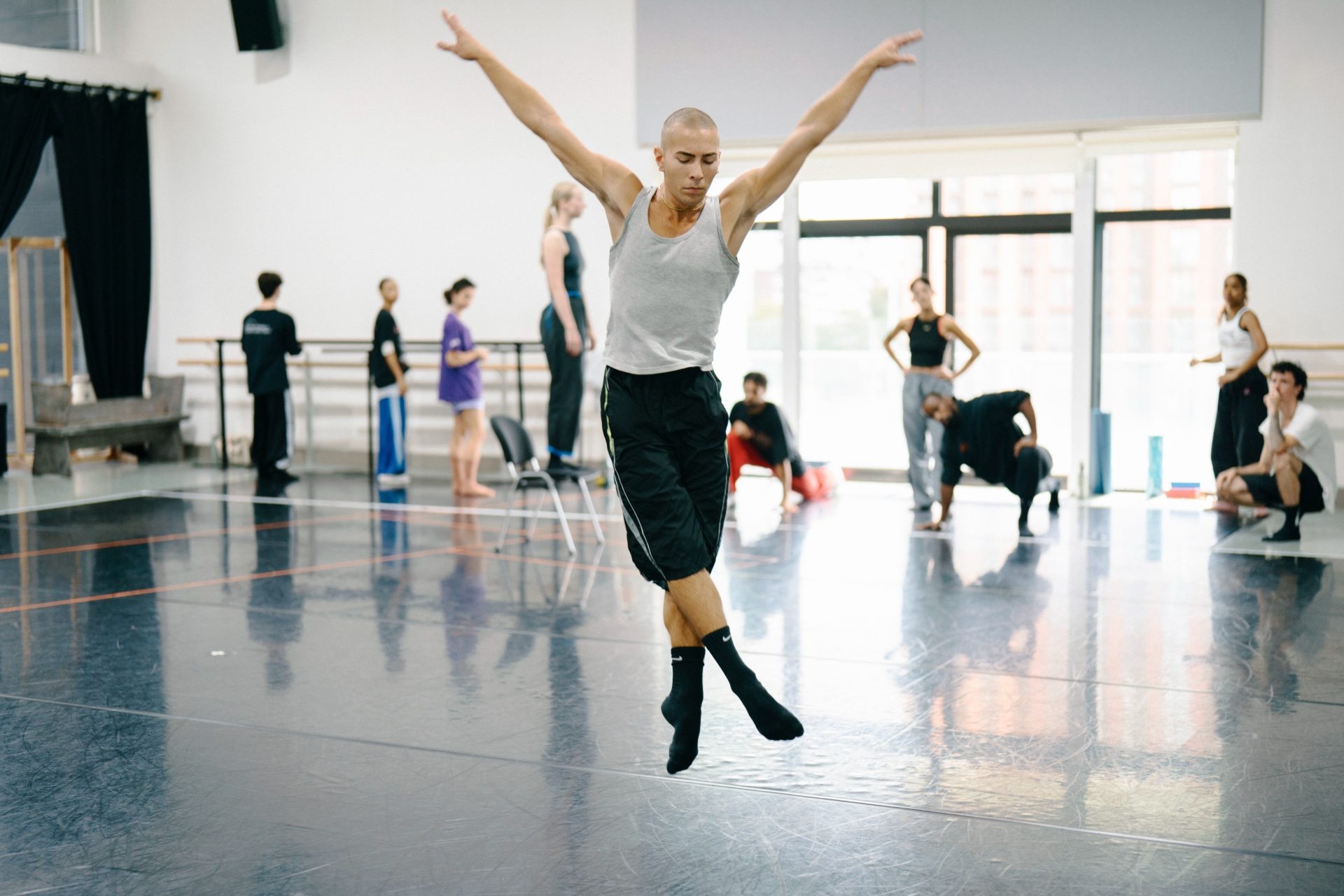 Phoenix dancers in rehearsal for Susanna, a collaboration with Opera North. Photo credit Tom Arber.