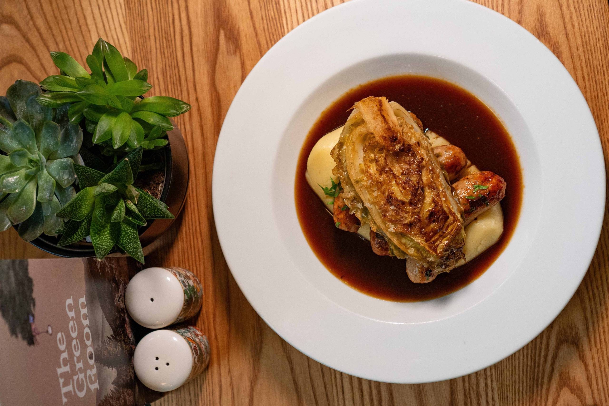 Hearty classics like Geordie Bangers with mash and caramelised cabbage appear on the All Day Menu at The Green Room in Newcastle.