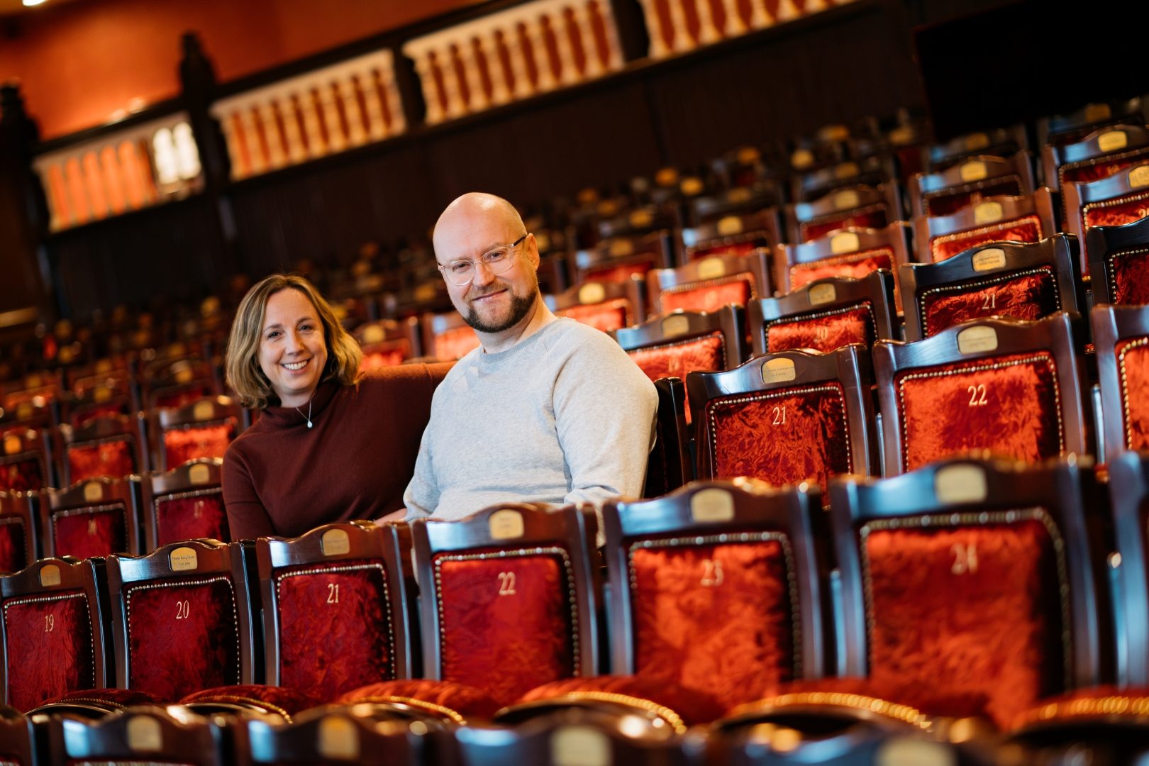 Weird Producer Michael Harrison with Newcastle Theatre Royal's Chief Executive Marianne Locatori